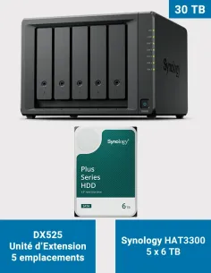 Synology DX525 – 5× HAT3300 6 TB (30 TB) – 5-Bay Expansion Unit