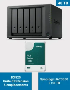 Synology DX525 – 5× HAT3300 8 TB (40 TB) – 5-Bay Expansion Unit