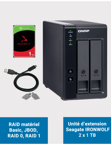 Qnap TR-002 Unité d'extension 2 baies Seagate IRONWOLF 2To (2x1To)