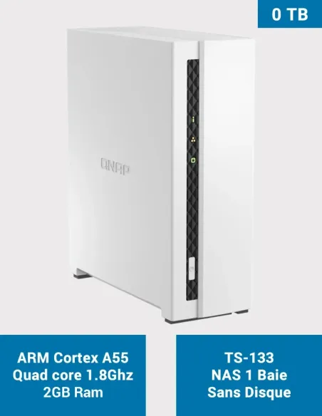 QNAP TS-133 – NAS 1 baie (Sans disque)
