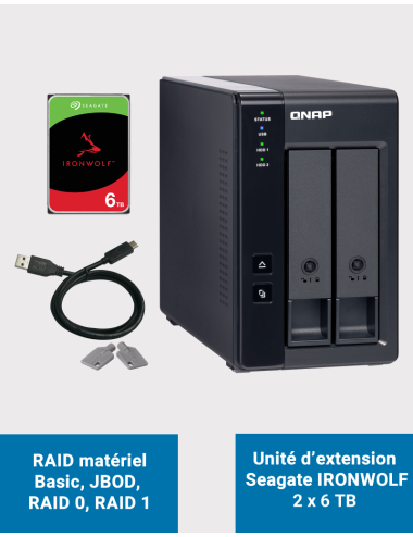 Qnap TR-002 Unité d'extension 2 baies Seagate IRONWOLF 12To (2x6To)