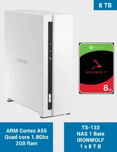 QNAP TS-133 – 1-Bay NAS with Seagate IronWolf 8 TB