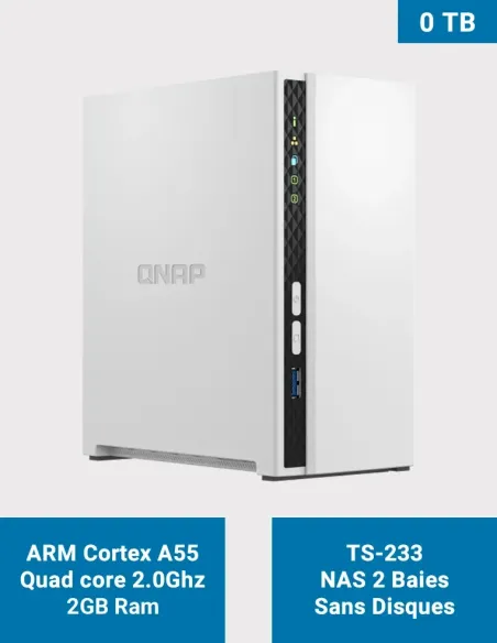 QNAP TS-233 – NAS 2 baies (sans disque) QNAP TS-233 – NAS 2 baies (sans disque)