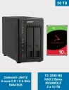 QNAP TS-253E-8G avec 2× Seagate IronWolf 10 To – NAS 2 baies pré-équipé, 8 Go RAM, 2× 2.5 GbE, NVMe, HDMI 4K
