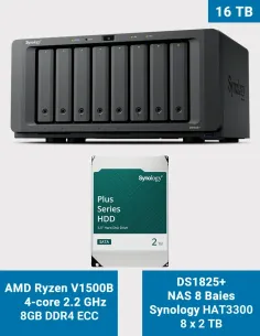 Synology DS1825+ with 8x HAT3300 2 TB (16 TB Raw) – 8-Bay NAS Scalable up to 18 Bays