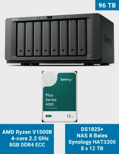 Synology DS1825+ 8x8TB (64TB) | NAS 8K/IA Escalable 18 Bahías | Almacenamiento Profesional | ewall.store