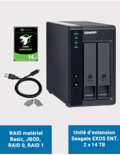 Qnap TR-002 Unité d'extension 2 baies Seagate EXOS Enterprise 28To (2x14To)