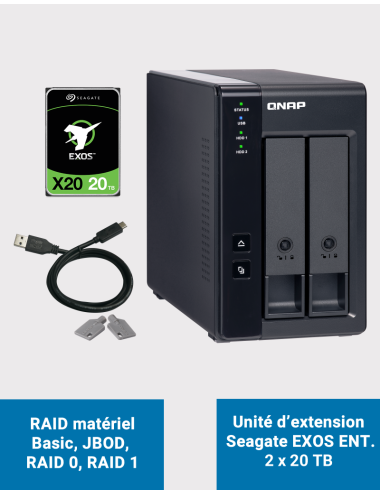 Qnap TR-002 Unité d'extension 2 baies Seagate EXOS Enterprise 40To (2x20To)