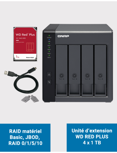 Qnap TR-004 4 Bay Expansion Unit WD RED PLUS 4TB (4x1TB)