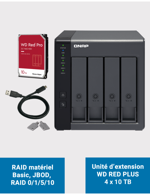 Qnap TR-004 4 Bay Expansion Unit WD RED PRO 40TB (4x10TB)