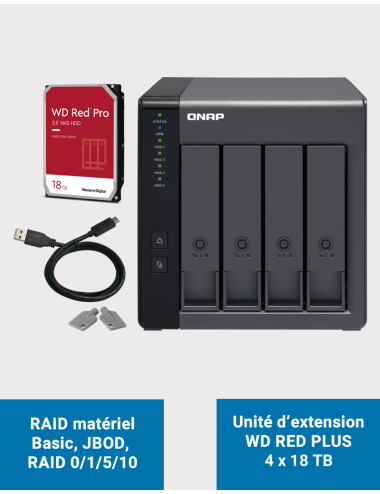 Qnap TR-004 Unité d'extension 4 baies WD RED PRO 72To (4x18To)
