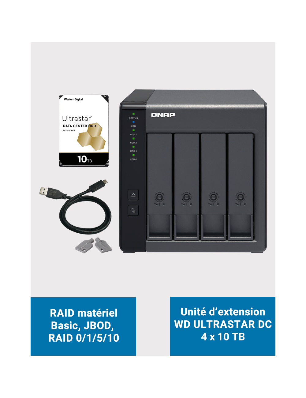 Synology DS920+ 8GB Serveur NAS IRONWOLF PRO 8To (4x2To)