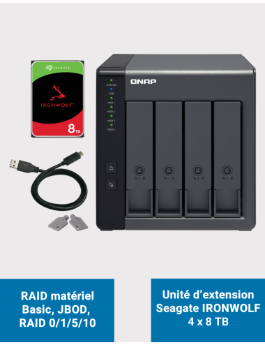 Qnap TR-004 Unité d'extension 4 baies Seagate Ironwolf 32To (4x8To)