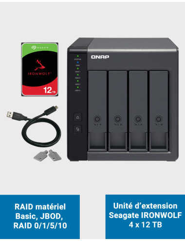 Qnap TR-004 Unité d'extension 4 baies Seagate Ironwolf 48To (4x12To)