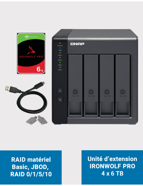 Qnap TR-004 Unité d'extension 4 baies Seagate Ironwolf Pro 24To (4x6To)