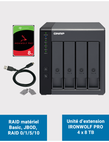 Qnap TR-004 Unité d'extension 4 baies Seagate Ironwolf Pro 32To (4x8To)