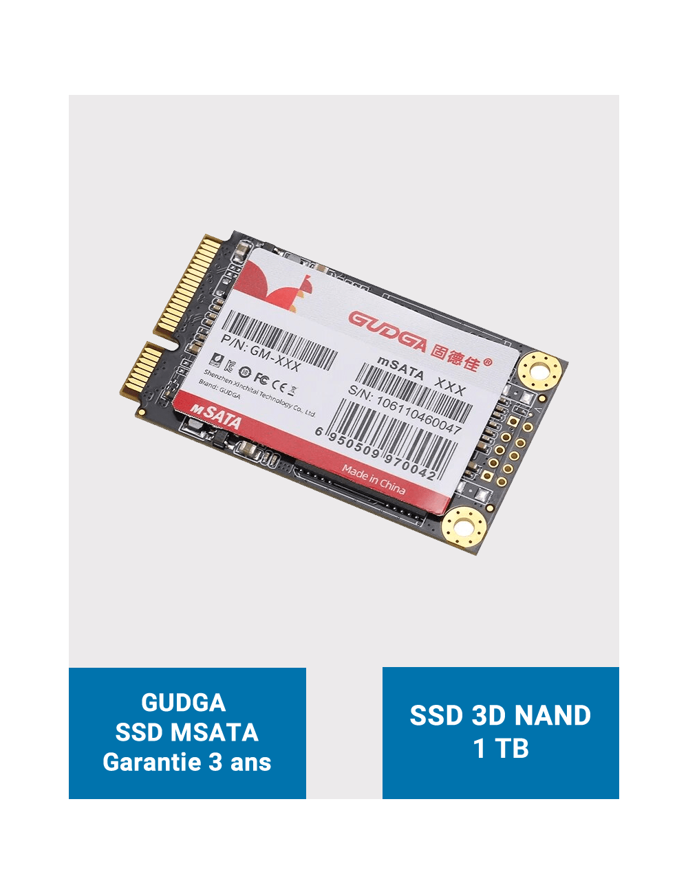 GUDGA Disque SSD interne MSATA 1TB