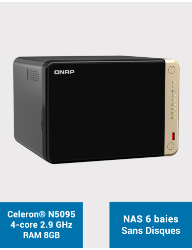 QNAP TS-664 8GB Serveur NAS 6 baies (Sans disques)