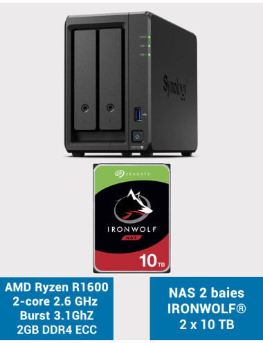 Synology DS723+ NAS Server IRONWOLF 20TB (2x10TB)