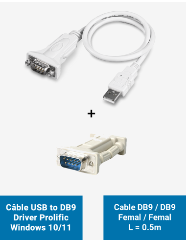 Câble admin pour Firewall - USB vers DB9 - Longueur du câble 0.5m