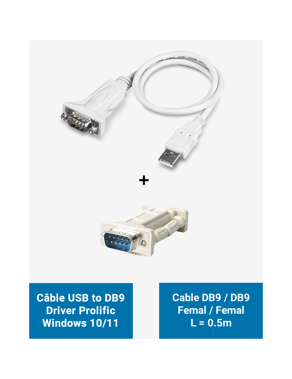 Câble admin pour Firewall - USB vers DB9 - Longueur du câble 0.5m