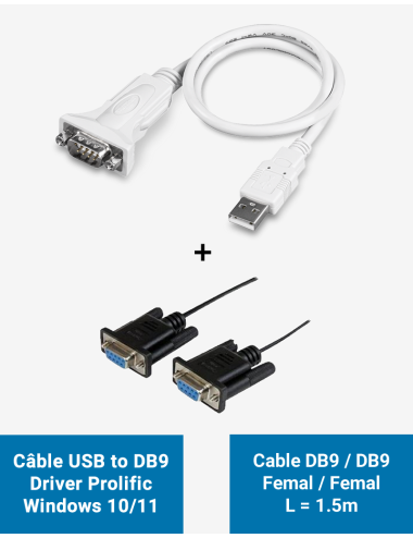 Câble admin pour Firewall - USB vers DB9 - Longueur du câble 1.5m