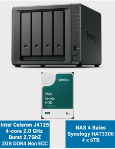 Synology DS423+ 2GB Servidor NAS HAT3300 24TB (4x6TB)