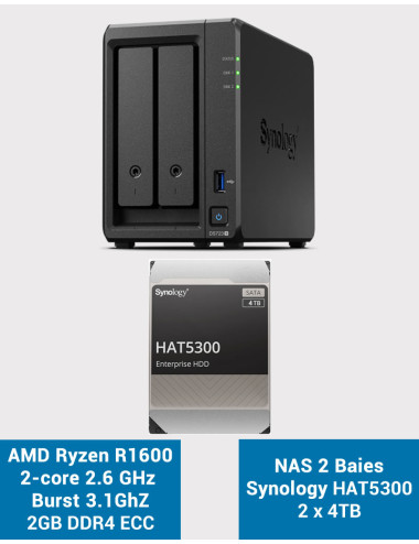 Synology DS723+ Serveur NAS HAT5300 8To (2x4To)