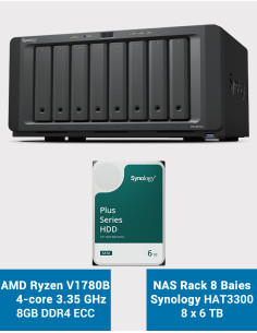 Synology DS1823xs+ Serveur NAS HAT3300 48To (8X6To)