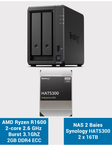 Synology DS218PLAY NAS Server WD BLUE 8TB
