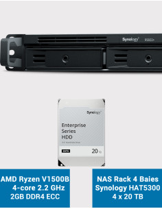 Synology RS822+ 2GB Servidor NAS Rack 1U HAT5300 80TB (4x20TB)