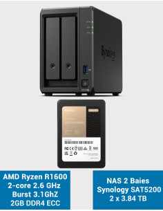 Synology DS723+ Servidor NAS SSD SAT5200 7680GB (2x3840GB)