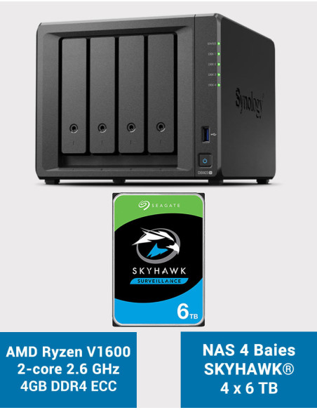 Synology DS923+ 4GB Servidor NAS SKYHAWK 24TB (4x6TB)