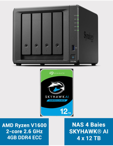 Synology DS923+ 4GB NAS Server SKYHAWK 48TB (4x12TB)