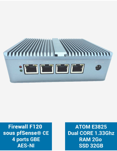Firewall pfSense® F120 4 puertos 2GB SSD 30GB Firewall pfSense® F120 4 puertos 2GB SSD 30GB