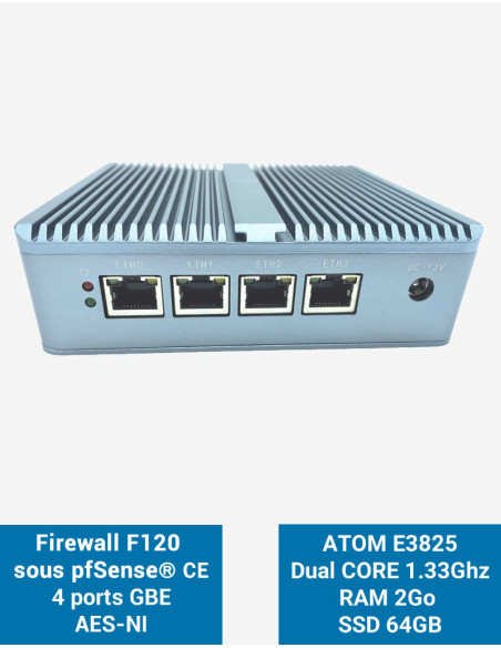 Firewall pfSense® F120 4 ports 2Go SSD 60Go