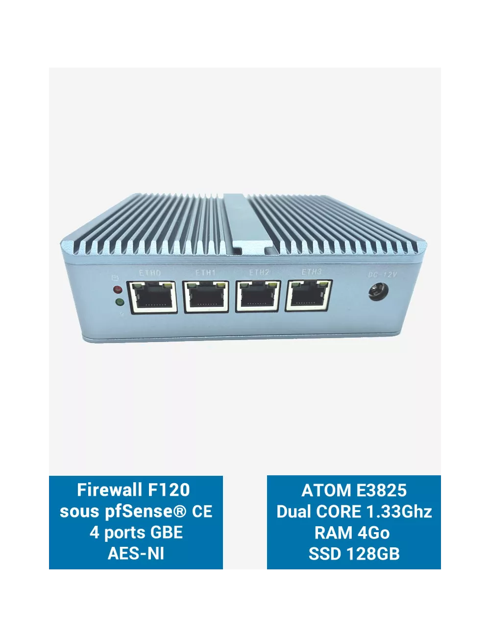 Firewall pfSense® F120 4 puertos 4GB SSD 120GB