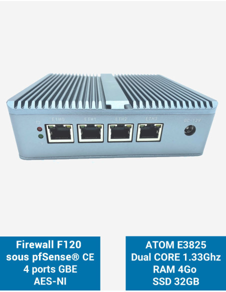 Firewall pfSense® F120 4 puertos 4GB SSD 30GB