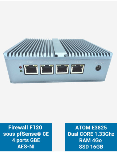 Firewall pfSense® F120 4 ports 4GB SSD 16GB Firewall pfSense® F120 4 ports 4GB SSD 16GB