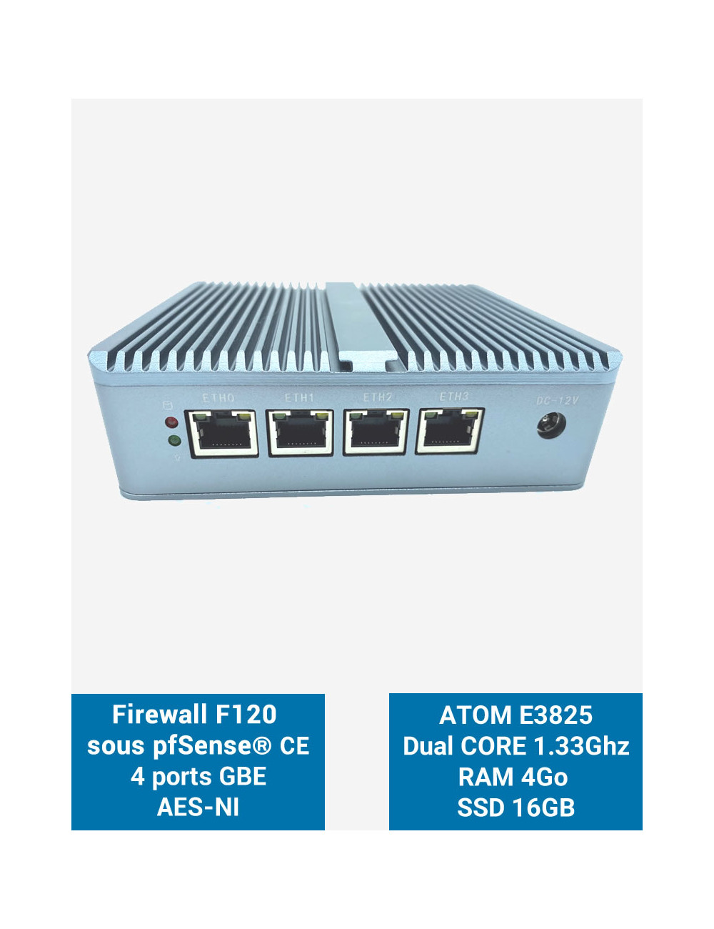 Firewall pfSense® F120 4 puertos 4GB SSD 16GB