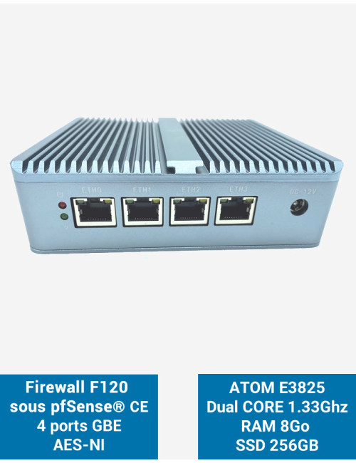 Firewall pfSense® F120 4 ports 8Go SSD 250Go