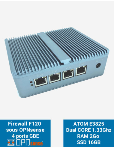 Firewall OPNsense® F120 4 puertos 2GB SSD 16GB