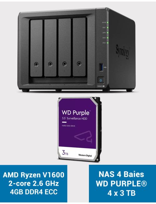 Synology DS923+ 4GB Serveur NAS WD PURPLE 12To (4x3To)