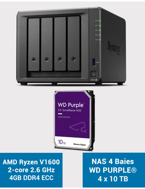 Synology DS923+ 4GB Servidor NAS WD PURPLE 40TB (4x10TB)