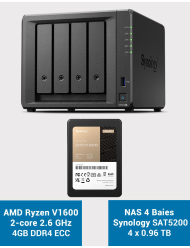 Synology DS923+ 4GB Serveur NAS SSD SAT5200 3840Go (4x960Go)