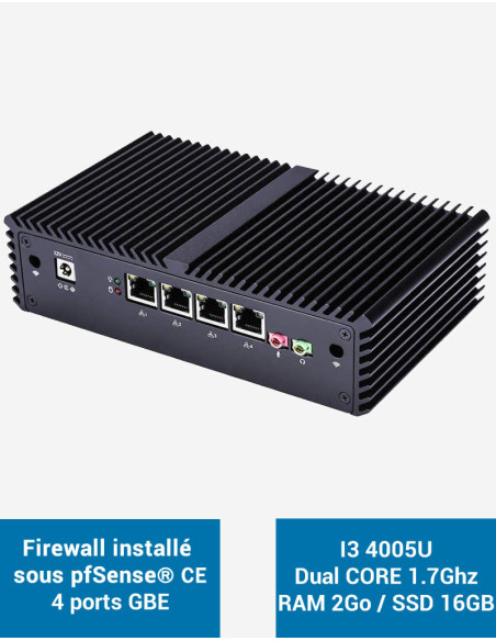 Firewall pfSense® Q3x 4 puertos Gigabit 2GB SSD 16GB