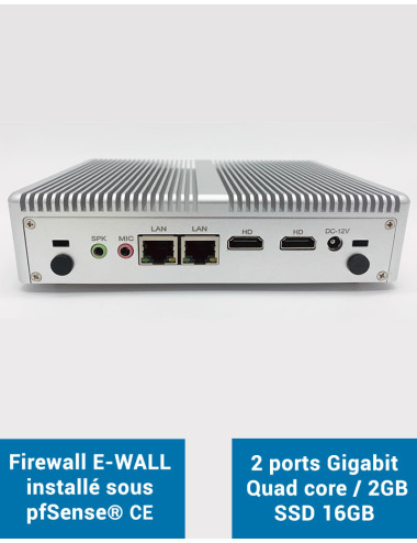 Firewall EG2x sous pfSense® CE 2 ports Gigabit 2Go SSD 16Go