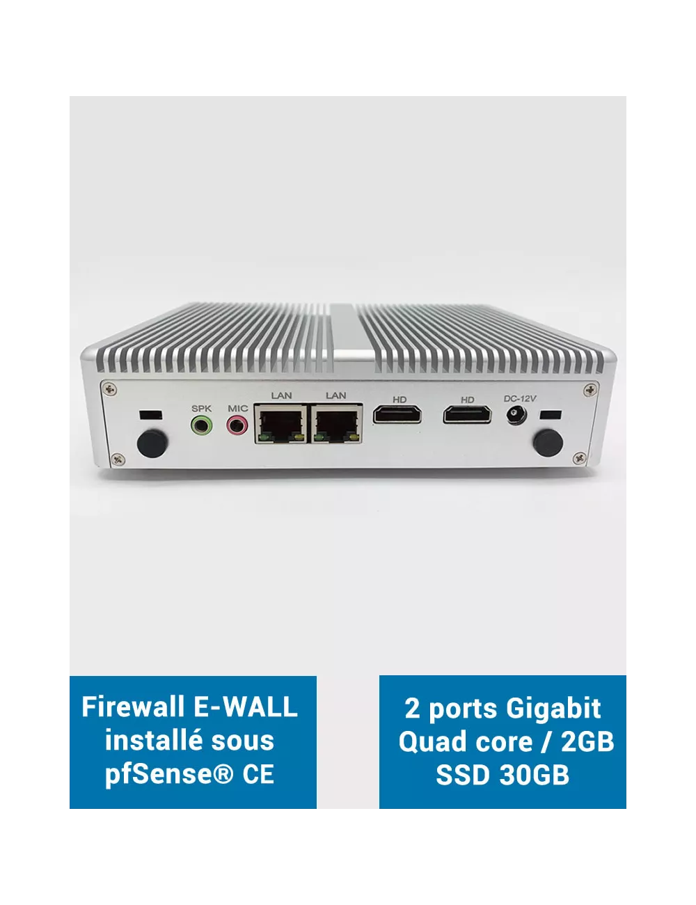 Firewall EG2x bajo pfSense® CE 2 puertos Gigabit 2GB SSD 30GB