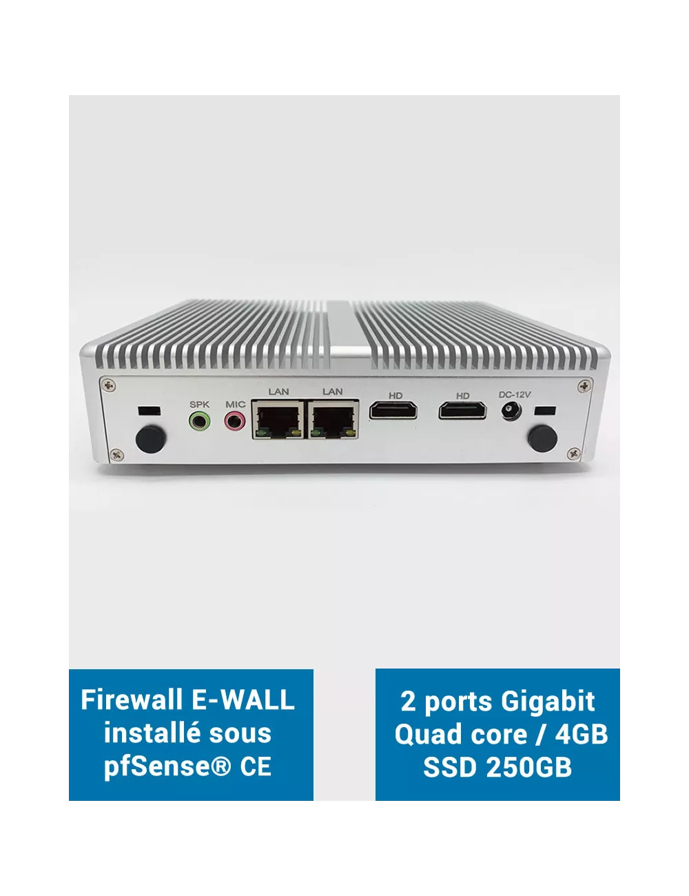 Firewall EG2x bajo pfSense® CE 2 puertos Gigabit 4GB SSD 250GB