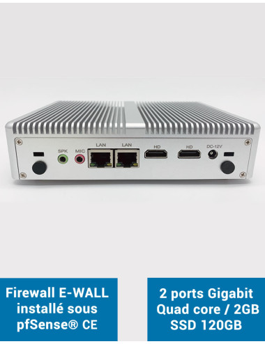 Firewall EG2x sous pfSense® CE 2 ports Gigabit 4Go SSD 120Go